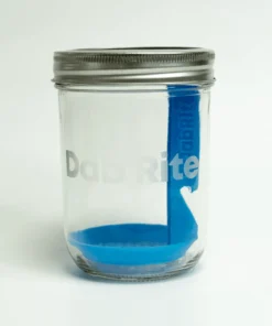 FEATURES: Fill with isopropyl alcohol and dunk your bangers, marbles and pearls for dunking on the go  Mason jar with Dab Rite logo sandblasted 3D Printed Insert with a notch to keep the insert on the jar’s lip for draining